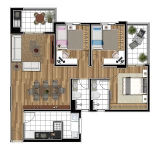 Santo Andr&eacute;: Excelente Apartamento 3 Dormit&oacute;rios 2 Vagas 98 m&sup2; em Santo Andr&eacute; - Vila Pires. 11