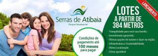 Atibaia: Serras de Atibaia lotes de 384 m² em Ate 100 meses para pagar 1