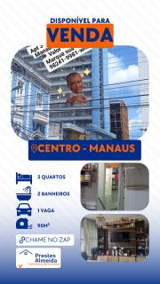 Manaus: Apt 3 qtos com Garagem - Ed. Cidade de Manaus - Centro 1