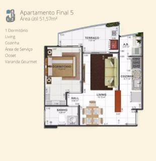 Praia Grande: Apto 1 dorm na Avia&ccedil;&atilde;o / Resid Praia Reis  5