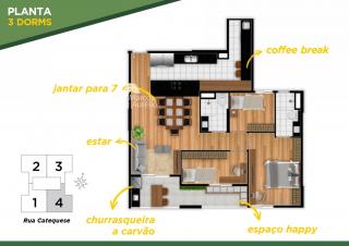 São Paulo: Apartamento em santo andré de 78,00m² com 1,2 ou 3 dorms (suite) 4